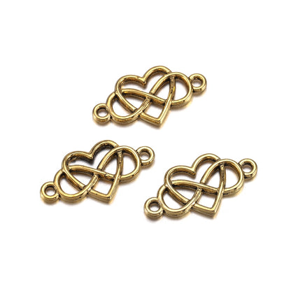 Breloques coeur infini amour pour toujours, 20 pièces