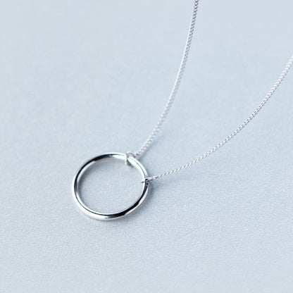 Classic Round Circle Pendant Necklace