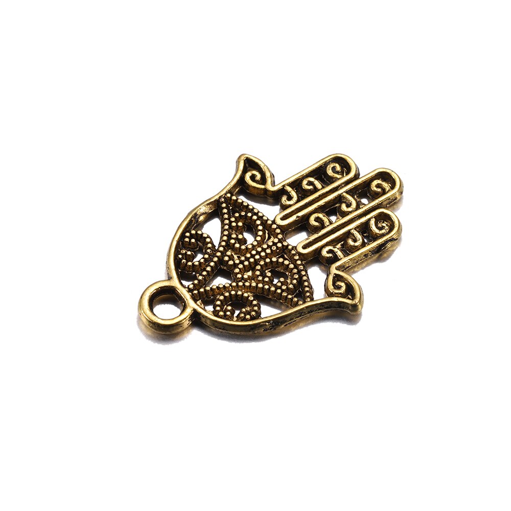 20 Stück 15 x 21 mm klassische antike Bronze-Hand-Charms-Anhänger