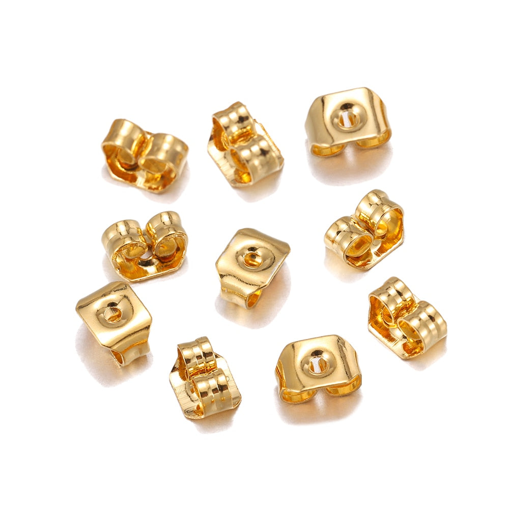 Dos de boucle d'oreille en acier inoxydable de 5 mm, 50 pièces