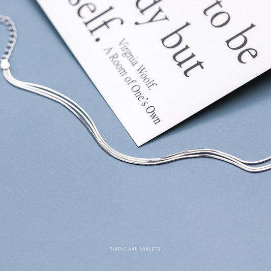 Dreilagiges Schlangenknochen-Kettenarmband