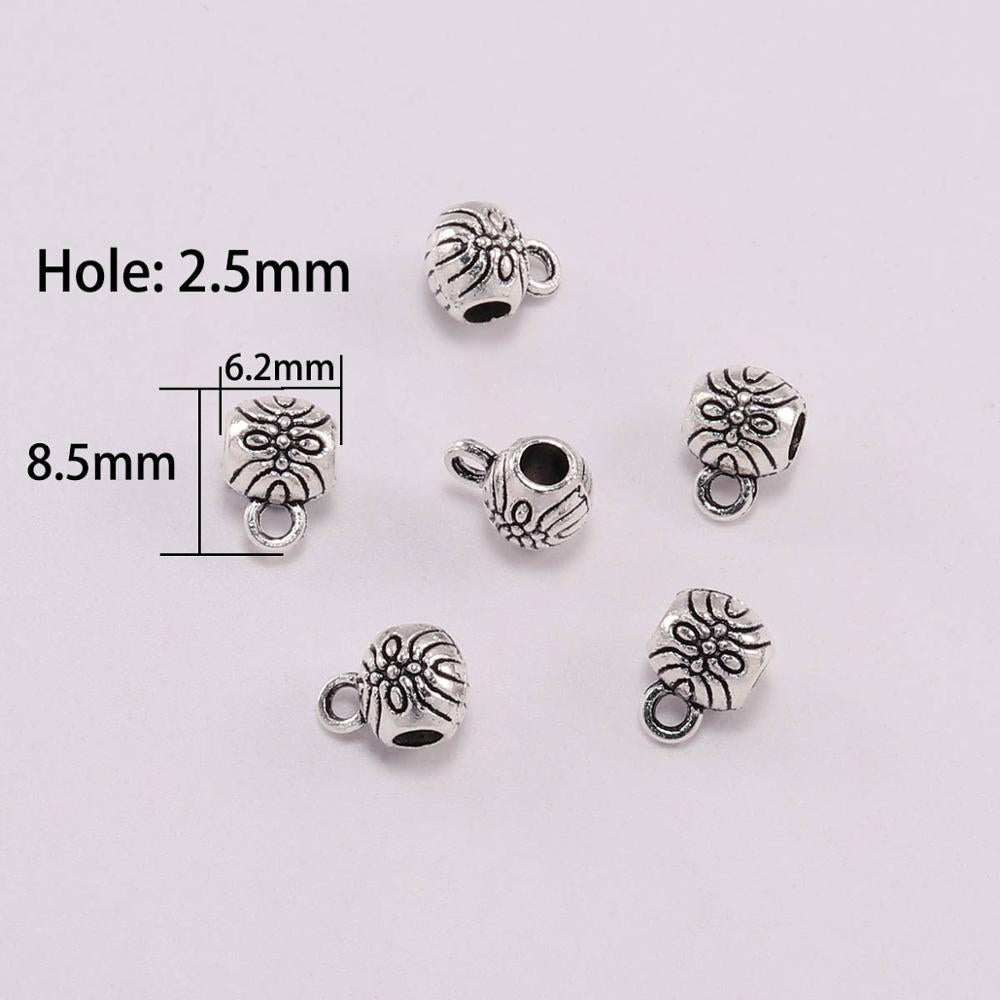 Perles de connecteur de Bail à Clip en argent Antique, 20 pièces/lot