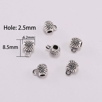 Perles de connecteur de Bail à Clip en argent Antique, 20 pièces/lot