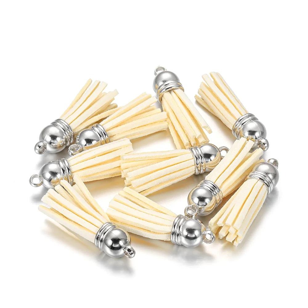 60pcs 38mm Tassel Vintage Leather Pendants
