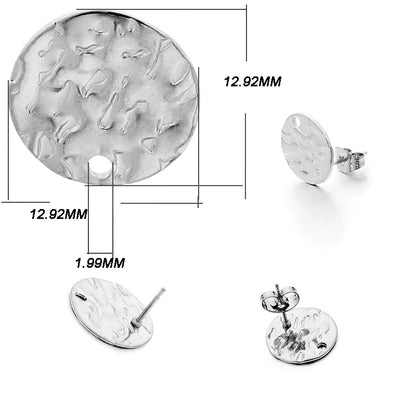 Base de clou de boucle d'oreille géométrique en acier inoxydable, 10 pièces