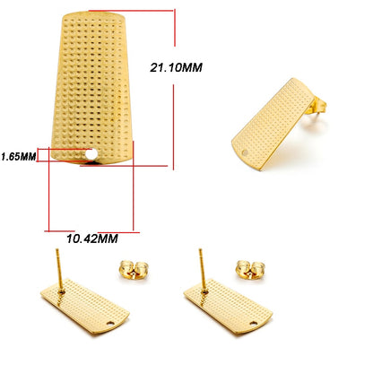 Base de clou de boucle d'oreille géométrique en acier inoxydable, 10 pièces