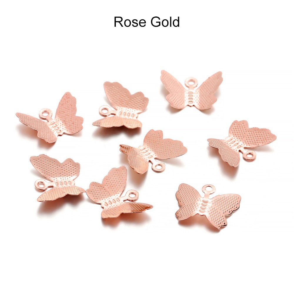 Metal Butterfly Connectors Charm, 100pcs