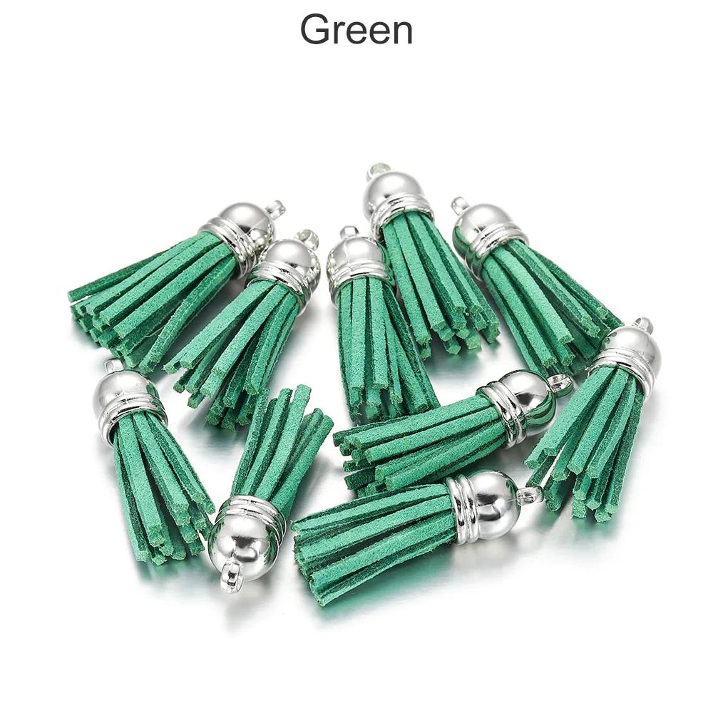 20 pendentifs en cuir vintage avec pompon de 38 mm.