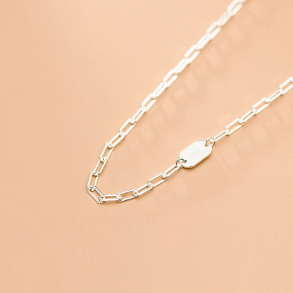 Minimalist Oval Pendant Necklace