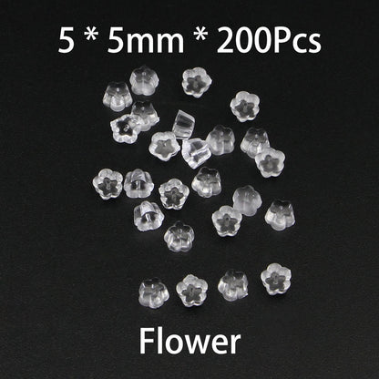 Fermoirs de boucles d'oreilles en caoutchouc de silicone, 200 pièces