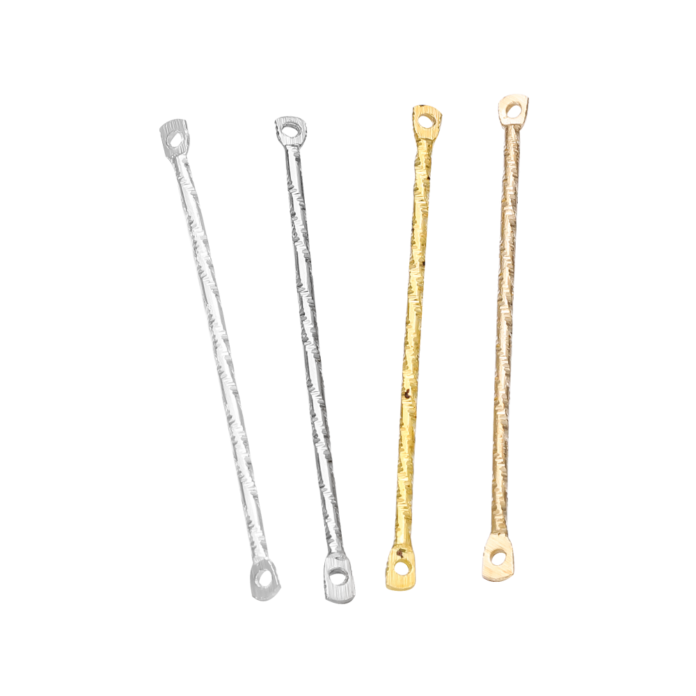 Boucles d'oreilles barre double cylindre à rayures dorées 15-40 mm, 100 pièces
