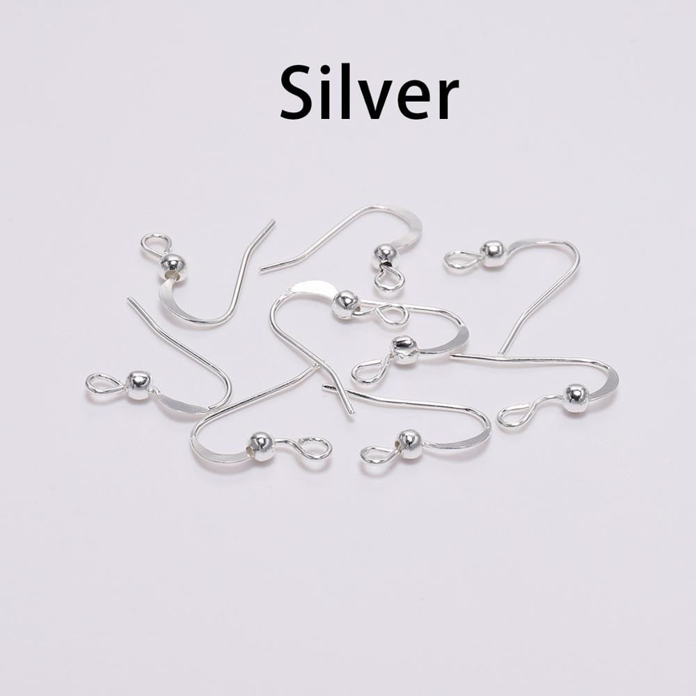 100 pièces-crochets de boucles d'oreilles 19x18mm, crochet d'oreille torsadé