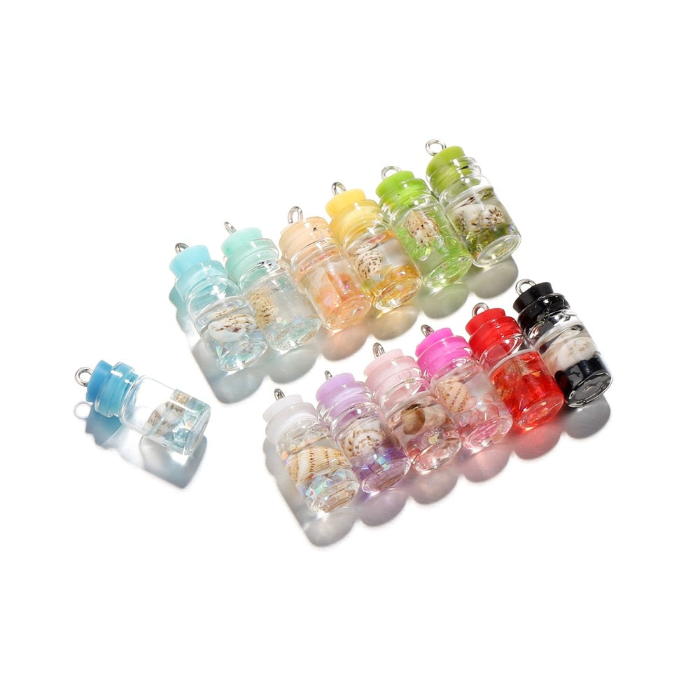 Pendentifs de bouteille à dérive océanique en coquille de conque, 10 pièces