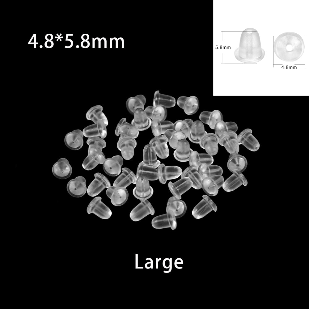 Rubber Earring Backs Earnuts, 100-200pcs