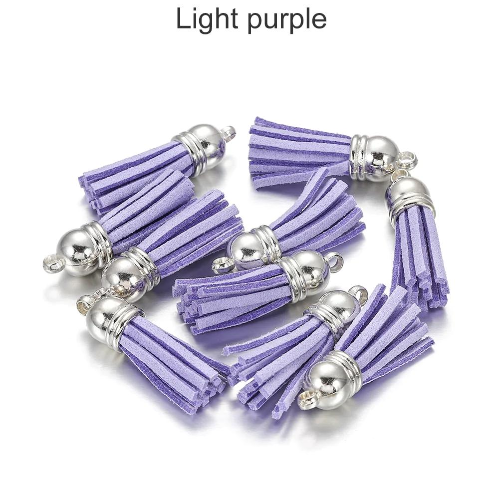 20 pendentifs en cuir vintage avec pompon de 38 mm.