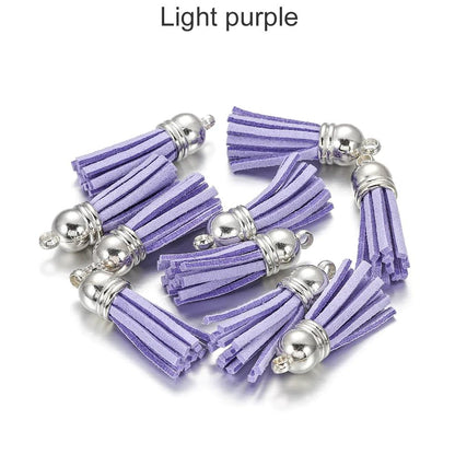 20 pendentifs en cuir vintage avec pompon de 38 mm.
