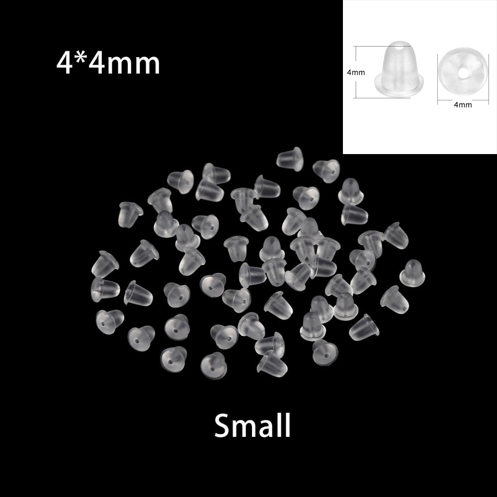 Rubber Earring Backs Earnuts, 100-200pcs