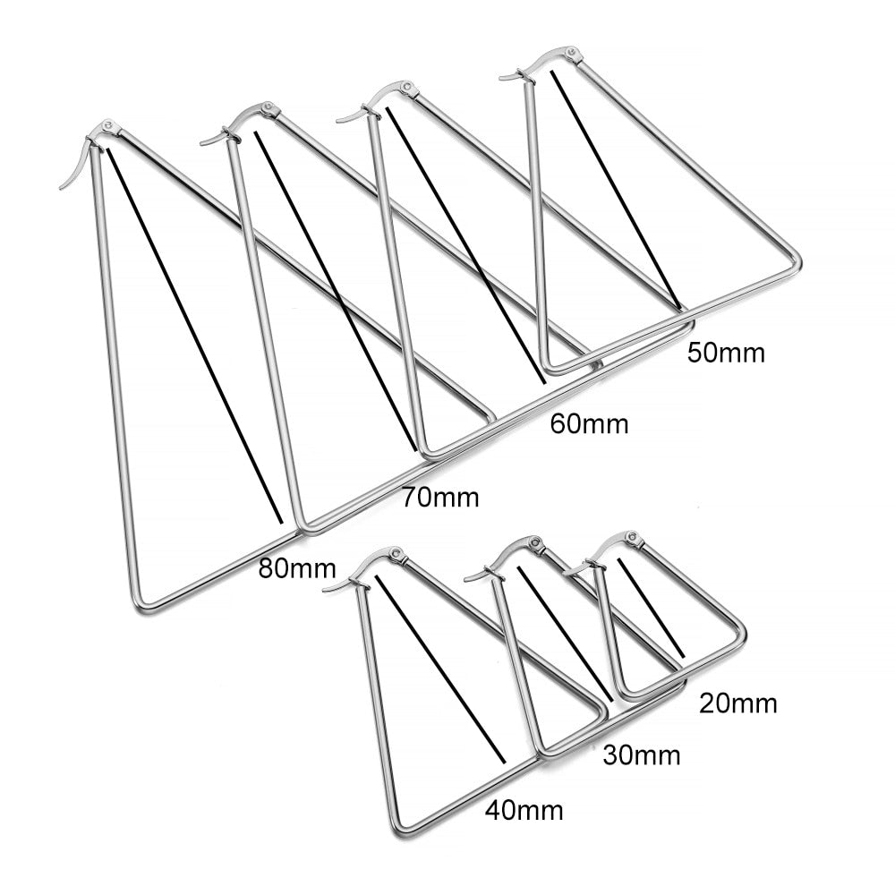 Boucles d'oreilles en acier inoxydable doré : étoile, carré, cœur, 6 pièces