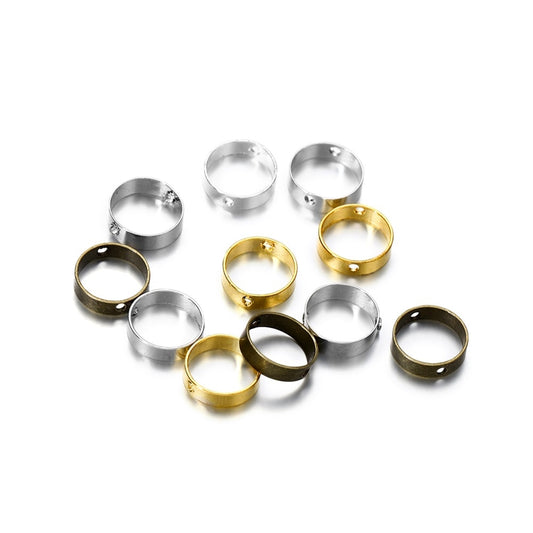 20 Stück 6-11 mm gerade Anhänger aus Metall mit geometrischem Doppellochrahmen