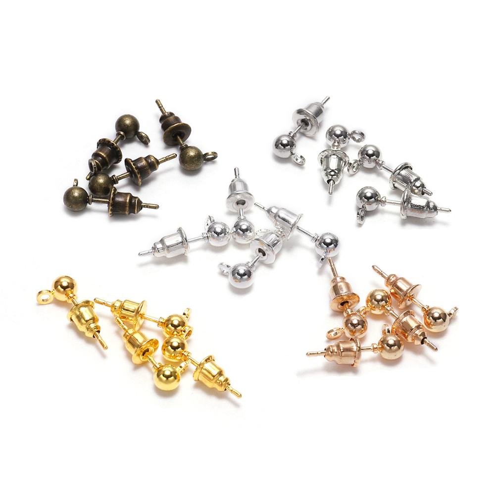 Épingles de base pour boucles d'oreilles à tige de 3 à 6 mm, 20 à 50 pièces