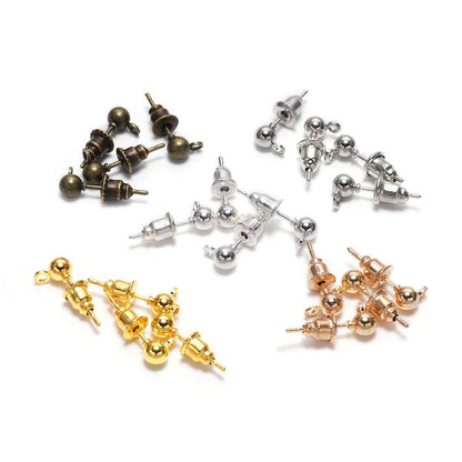 Épingles de base pour boucles d'oreilles à tige de 3 à 6 mm, 20 à 50 pièces