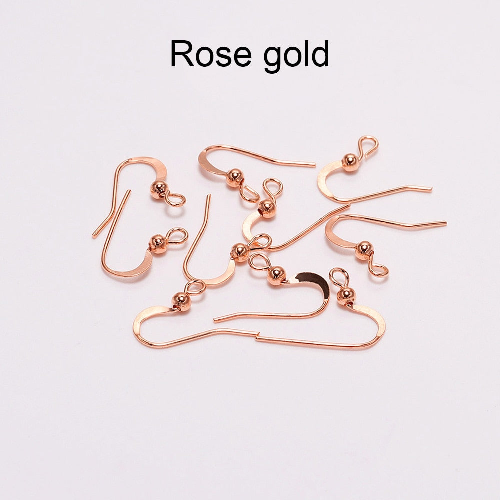 100 pièces-crochets de boucles d'oreilles 19x18mm, crochet d'oreille torsadé