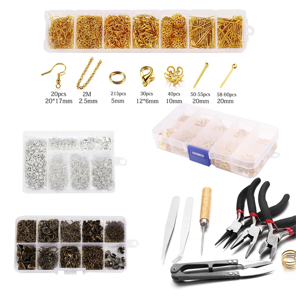 Jewelry Making Findings Set: Chain, Hook, Wire, Needle