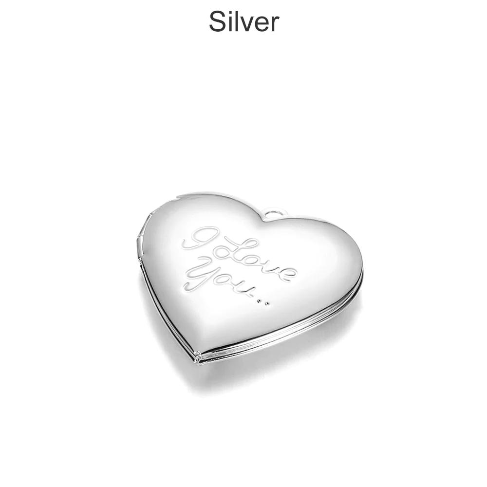 Heart Shaped Photo Frame Pendant, 5Pcs