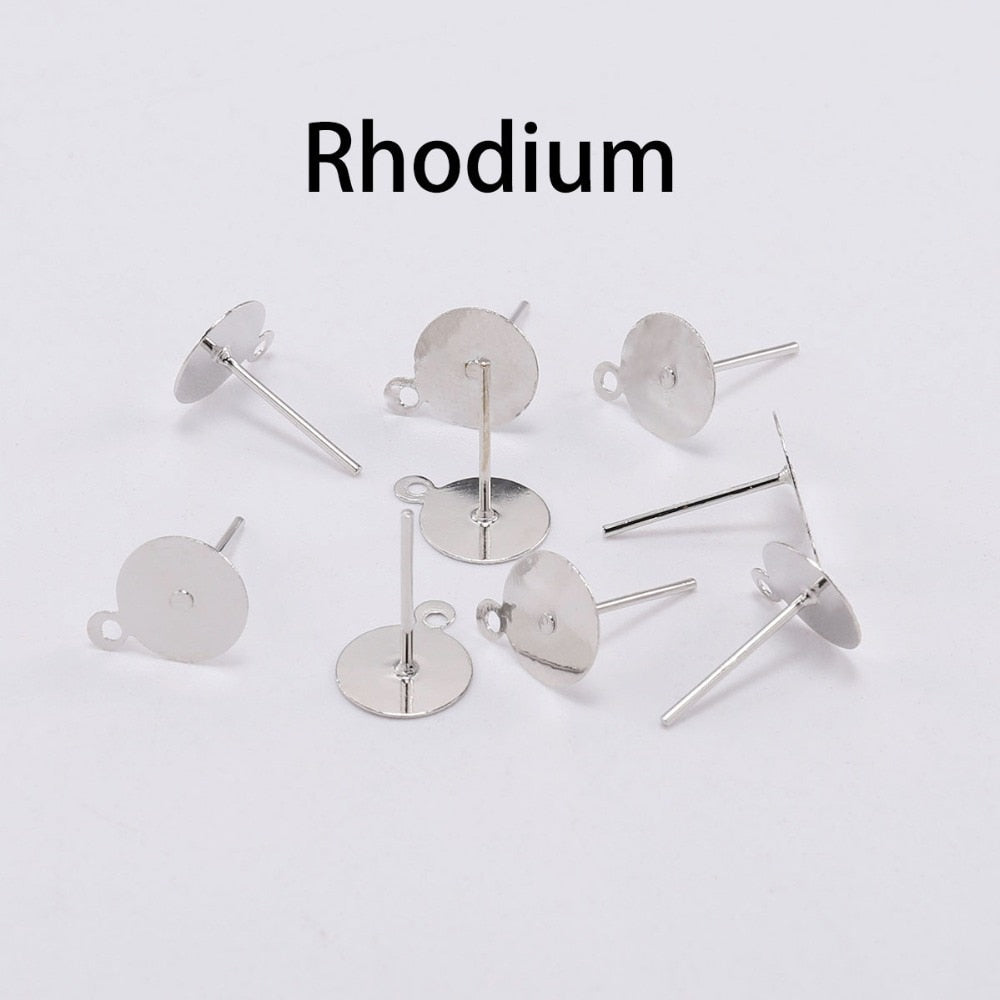 6-12 mm Stud Earring Blank Base, 200pcs