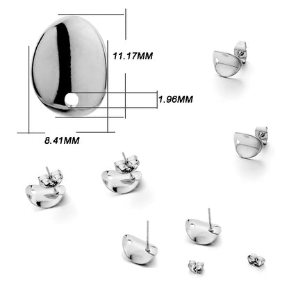 Base de clou de boucle d'oreille géométrique en acier inoxydable, 10 pièces