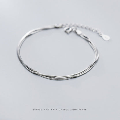 Three Layer Snake Bone Chain Bracelet