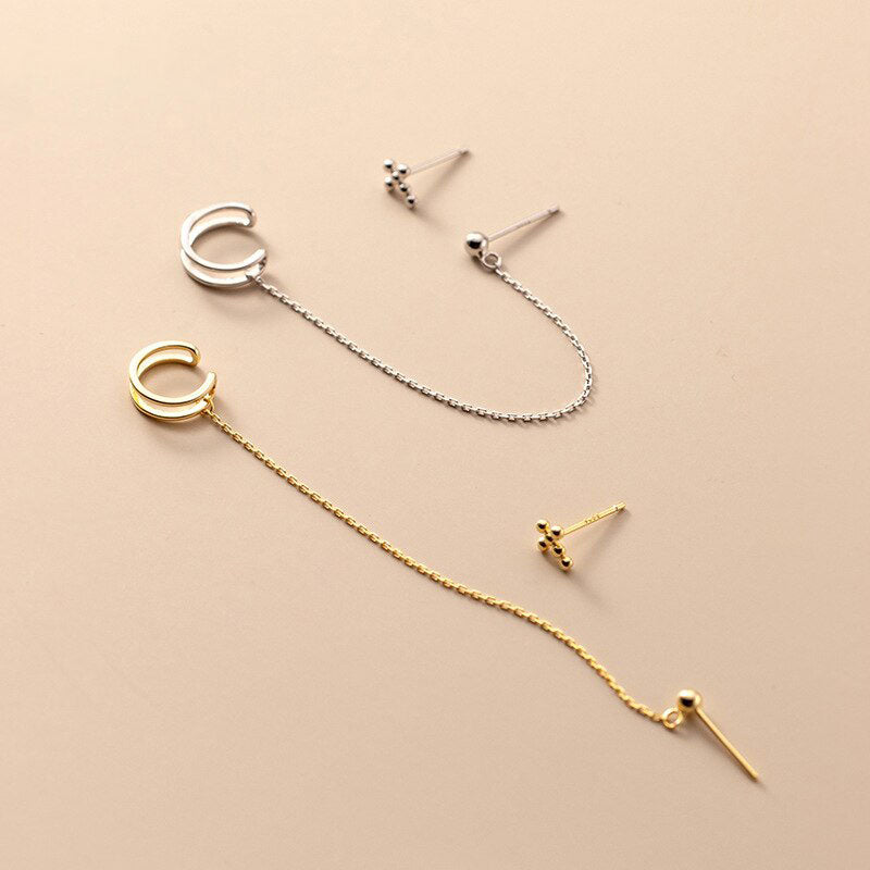 Boucles d'oreilles longues à pampilles croisées