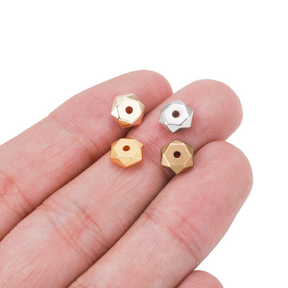 200 Stück flache CCB-Polygonperlen aus Kunststoff