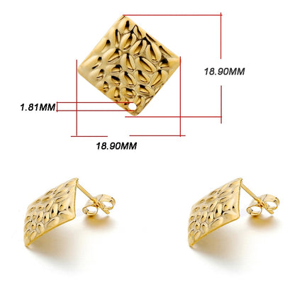 Base de clou de boucle d'oreille géométrique en acier inoxydable, 10 pièces