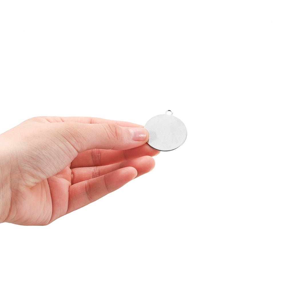 10-50pcs 6-30mm Stainless Steel Round Pendant Blanks