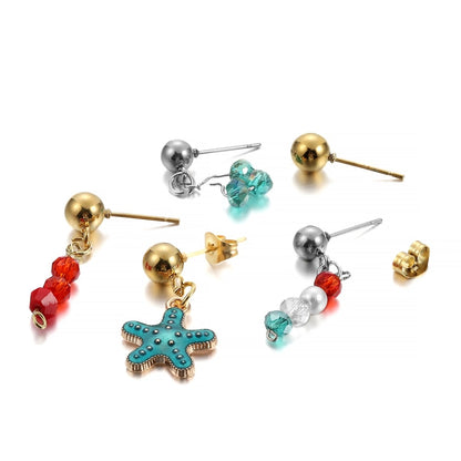 Clous de boucles d'oreilles boule ronde dorée avec bouchons, 20 pièces