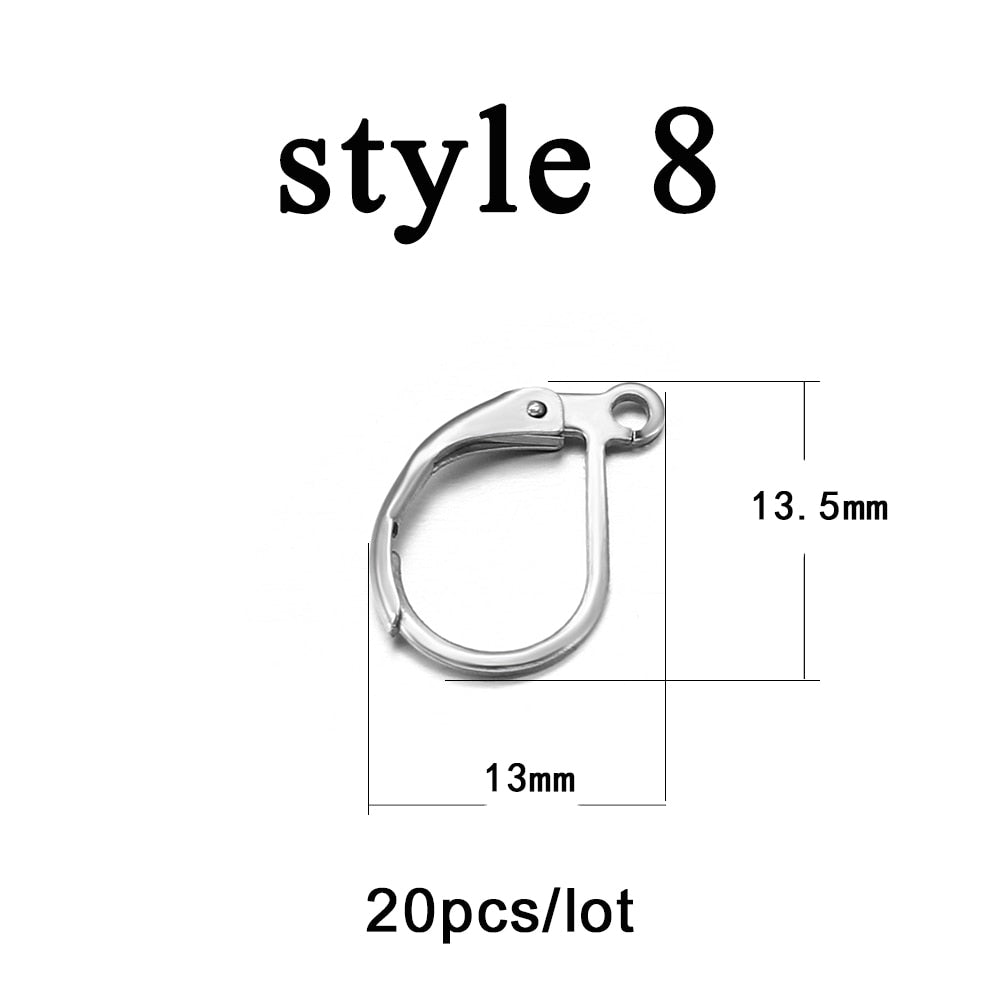 Hypoallergenic Stainless Steel Earring Hooks, 20-50pcs