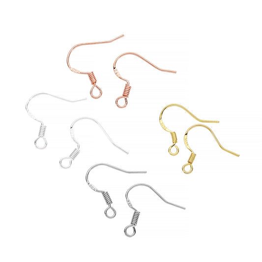0.6x15mm Earring Clasps Hooks, 50Pcs