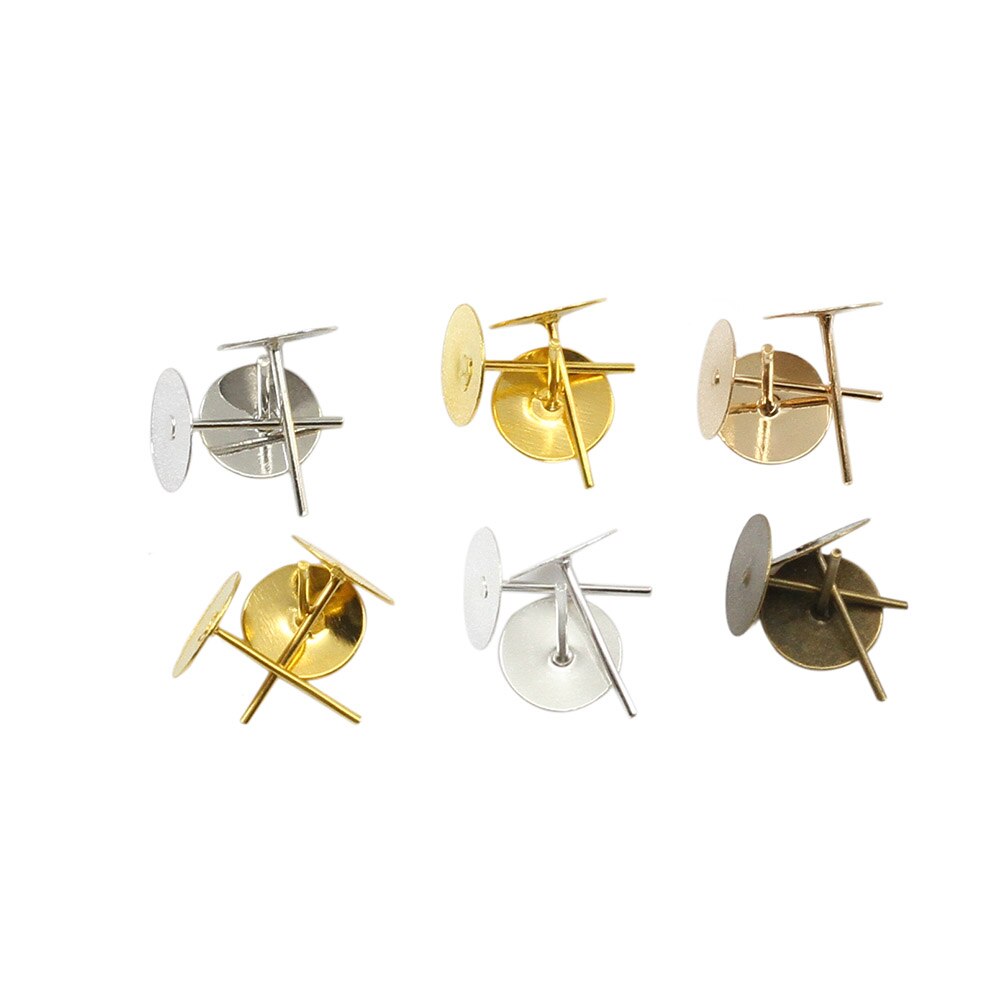 Bases de boucles d'oreilles vierges, adaptées à 4-10 mm, 100 pièces