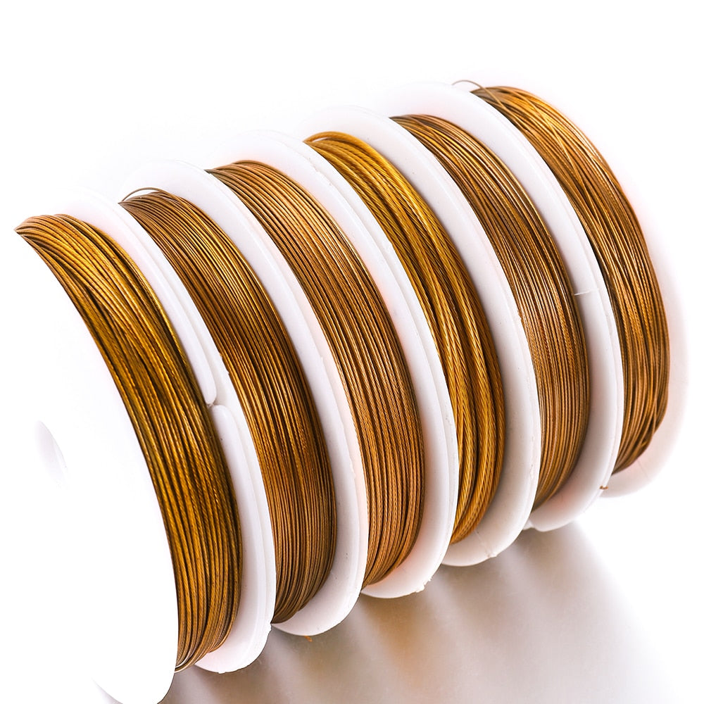 0.3mm 0.45mm 0.5mm 0.6mm Stainless Steel Gold Resistant Strong Line Wire, 1Roll