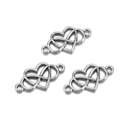 Breloques coeur infini amour pour toujours, 20 pièces