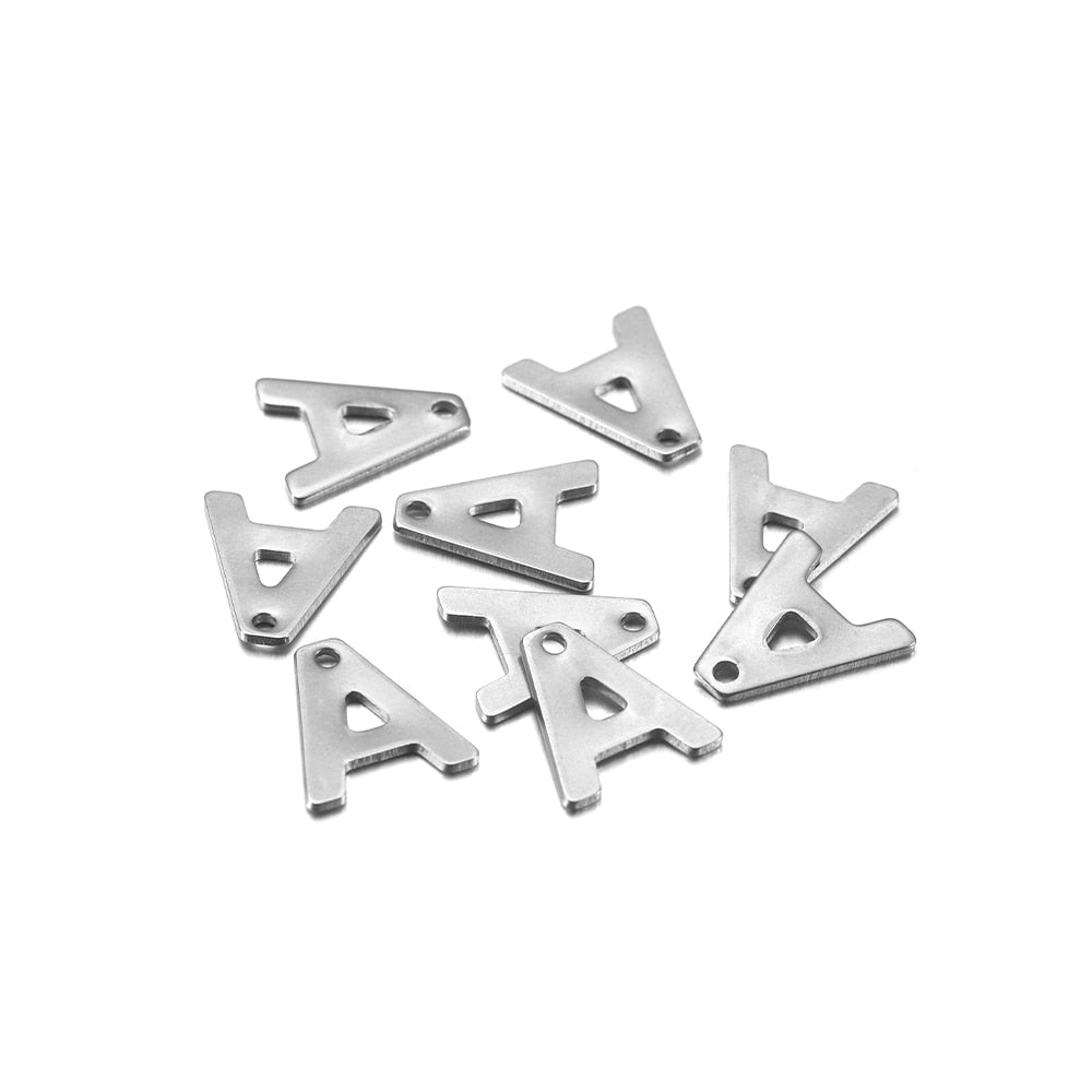 Stainless Steel A-Z Alphabet Letter Pendant, 50Pcs