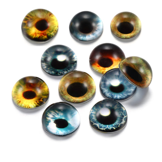 10PCS 8-20mm Cat Eye Glass Cabochons for Jewelry
