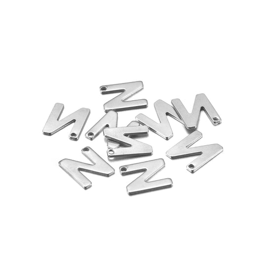 Stainless Steel A-Z Alphabet Letter Pendant, 50Pcs