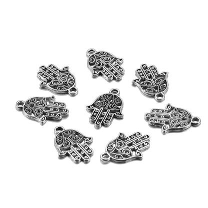 20 Stück 15 x 21 mm klassische antike Bronze-Hand-Charms-Anhänger