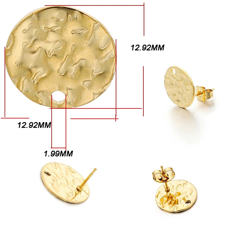 Base de clou de boucle d'oreille géométrique en acier inoxydable, 10 pièces