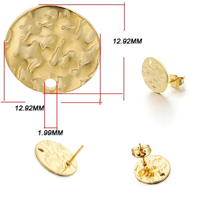 Base de clou de boucle d'oreille géométrique en acier inoxydable, 10 pièces