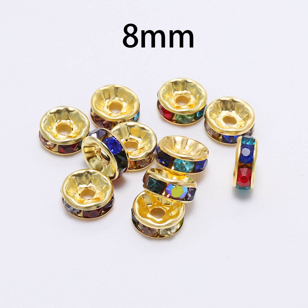 Strass-Rondellen, Kristallperlen, 50 Stück