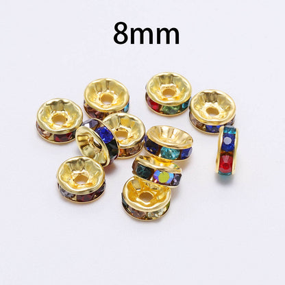 Strass-Rondellen, Kristallperlen, 50 Stück