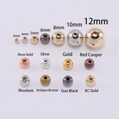 Runde CCB-Abstandsperlensamen, 30–100 Stück